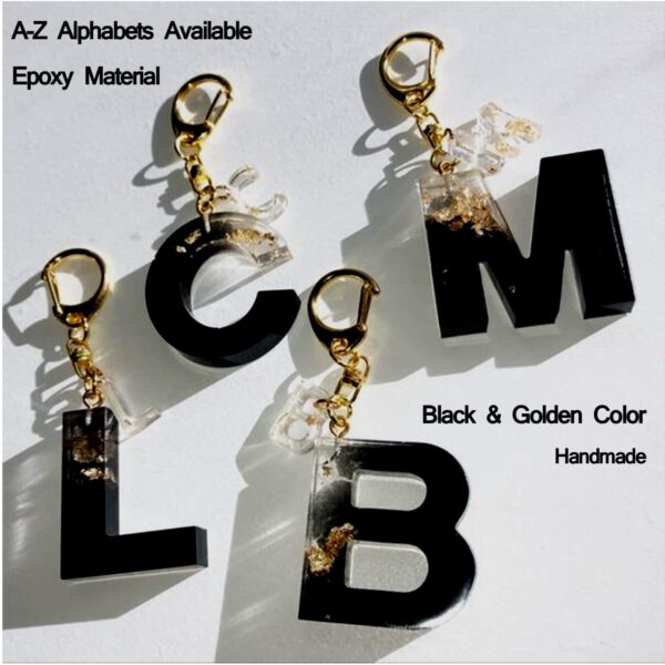 Letter Keychain Black-and-Golden