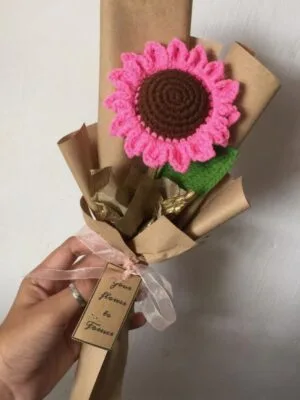 Crochet Pink Sunflower
