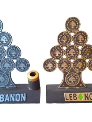 Cedar of Lebanon from coins with pen holder