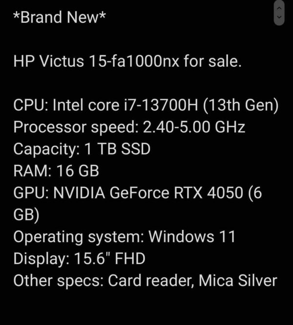 HP Victus 15-fa1000nx Gaming Laptop - Image 2