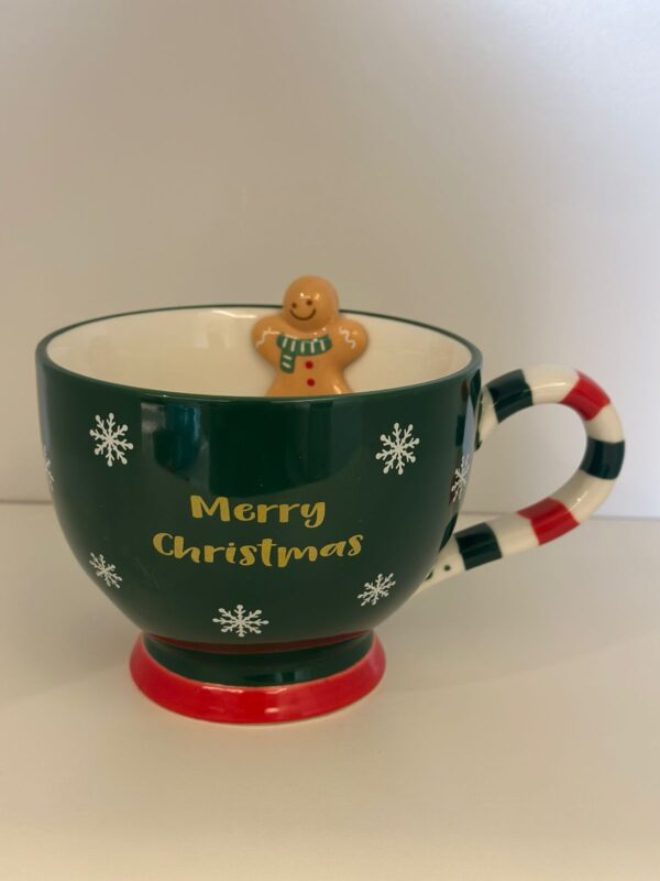 Santa Surprise Polka Dot Christmas Mug - Image 2