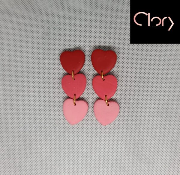 Triple Heart Drop Earrings