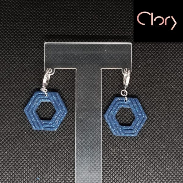 Midnight Hexagon Spark Earrings