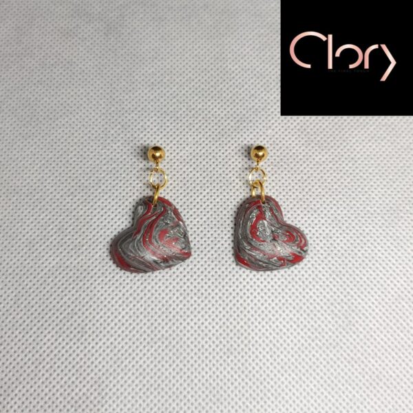 Marbled Heart Drop Earrings