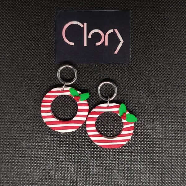 Candy Cane Wreath Earrings