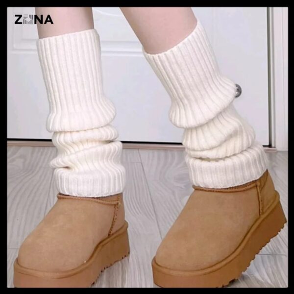 Cozy Ribbed Winter Leg Warmers - Image 4