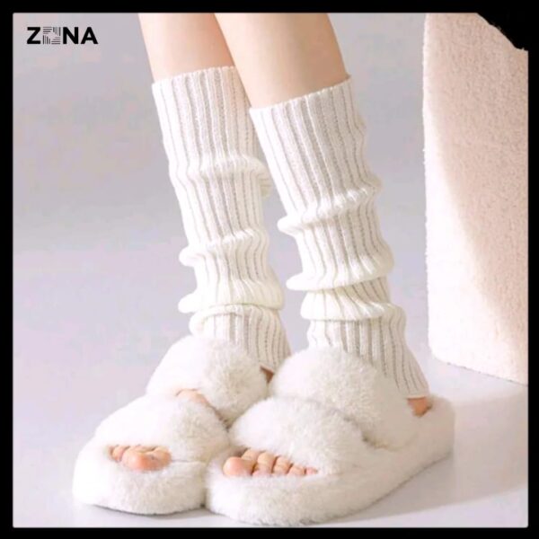 Cozy Ribbed Winter Leg Warmers - Image 8