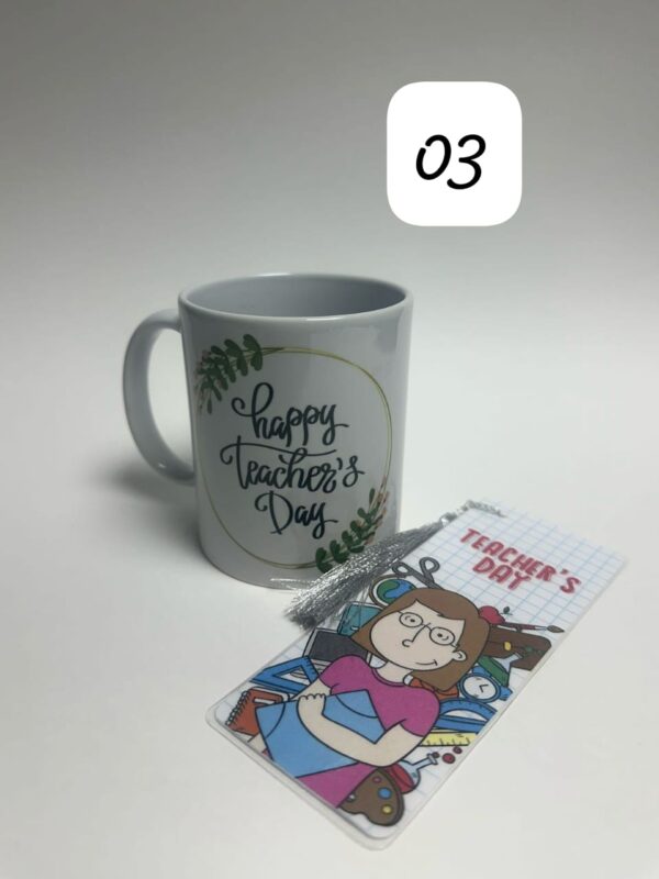 Happy Teacher's Day Ceramic Mug and Bookmark Set - Image 3