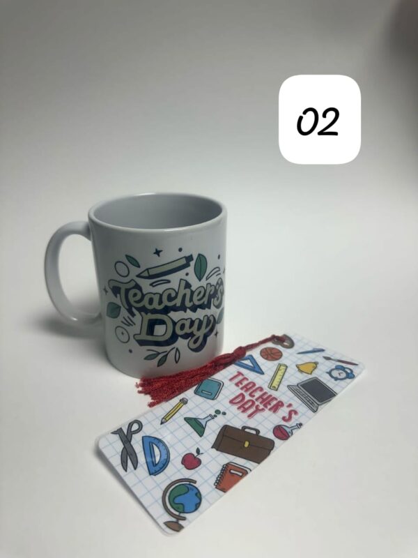 Happy Teacher's Day Ceramic Mug and Bookmark Set - Image 2