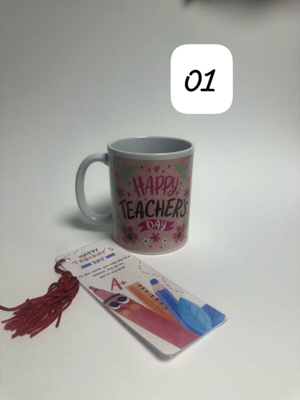 Happy Teacher's Day Ceramic Mug and Bookmark Set