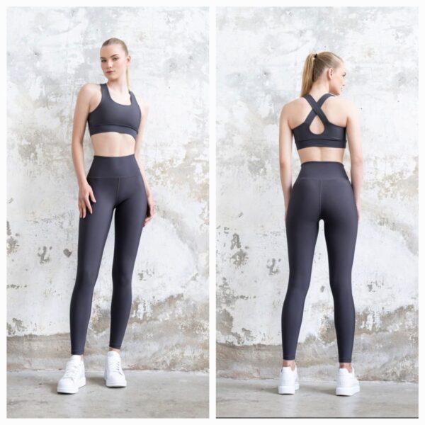 High-Waist Seamless Dark Grey Leggings