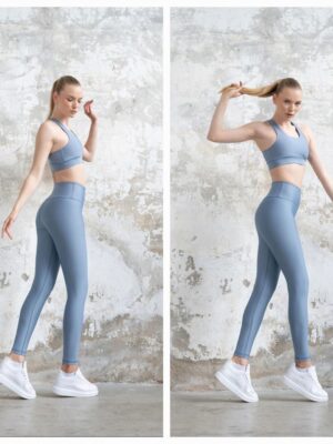 High-Waisted Blue Leggings