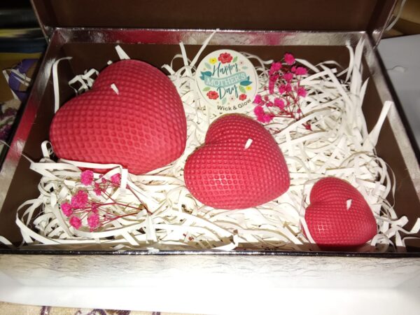 Handmade Heart-Shaped Candle Gift Set