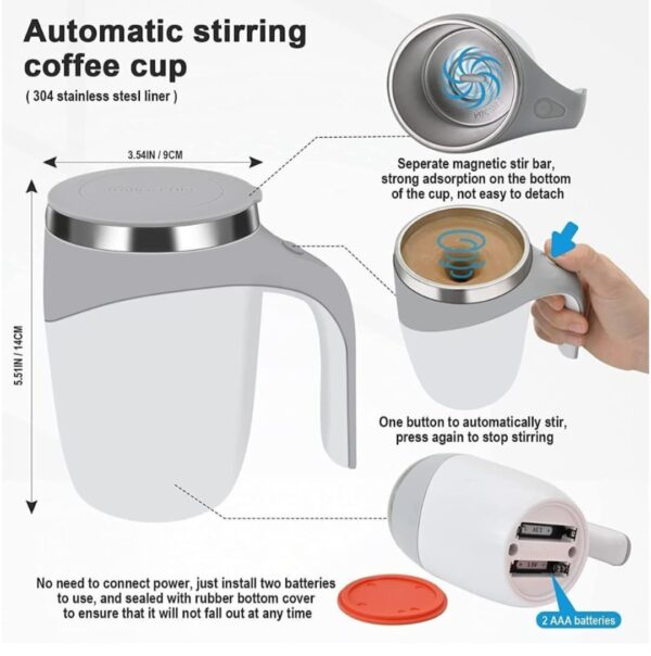 Automatic Self-Stirring Magnetic Coffee Mug
