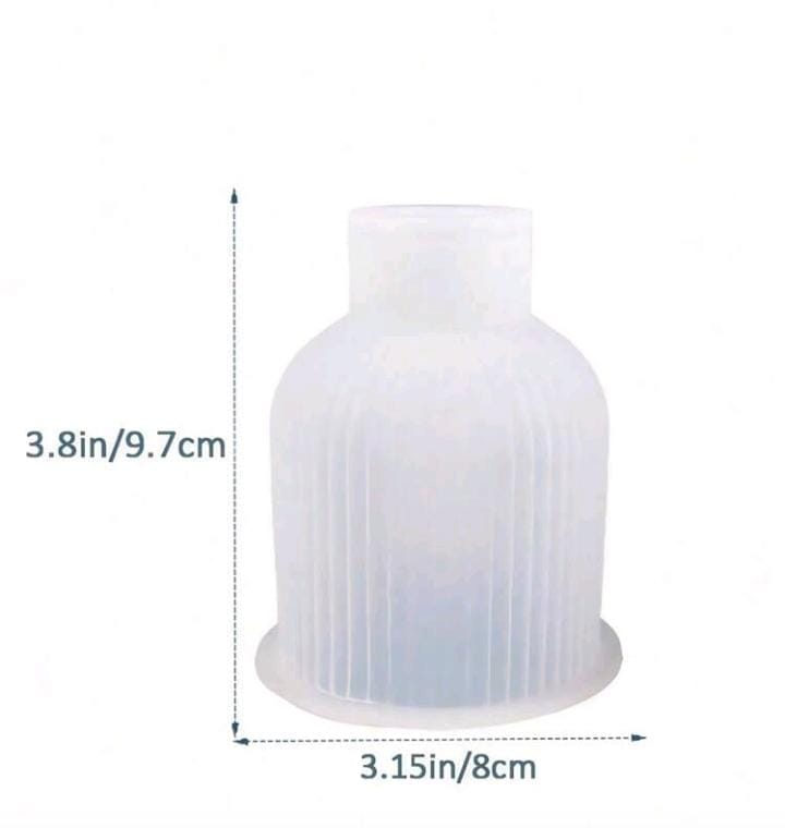 Pastel Ribbed Ceramic Vase - Image 4