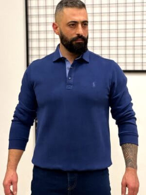 Men’s Long Sleeve Polo Sweatshirt