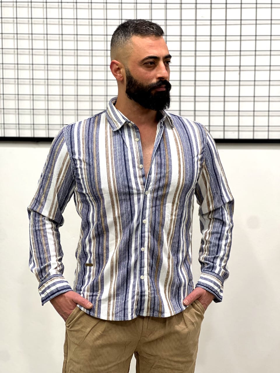 Men’s Striped Cotton Shirt