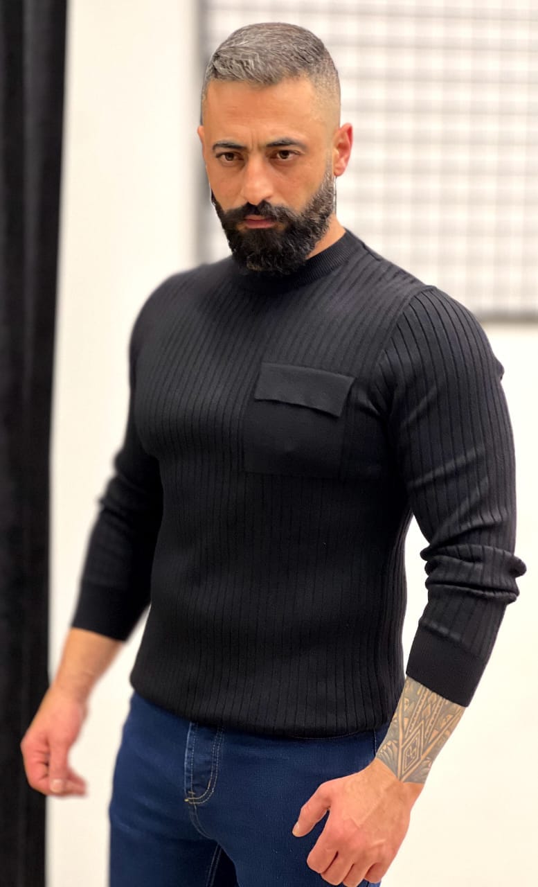Men’s Ribbed Knit Sweater - Image 2